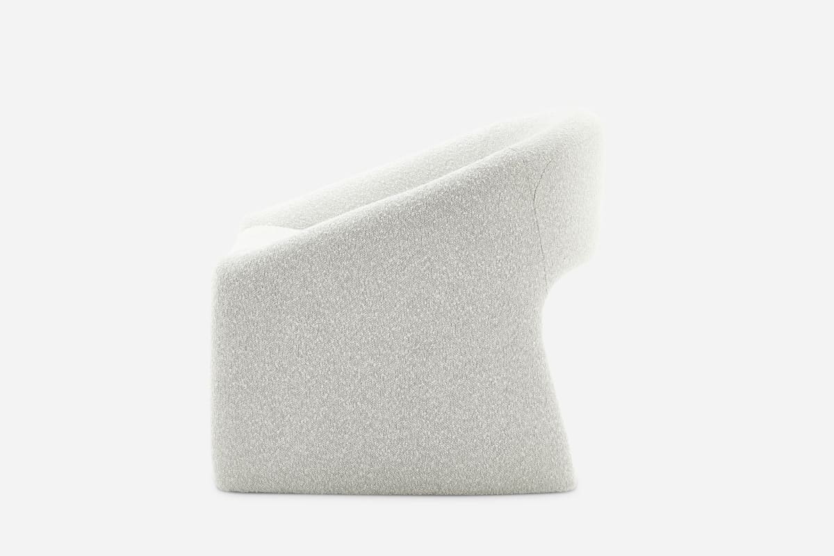 White textured square on a light gray background