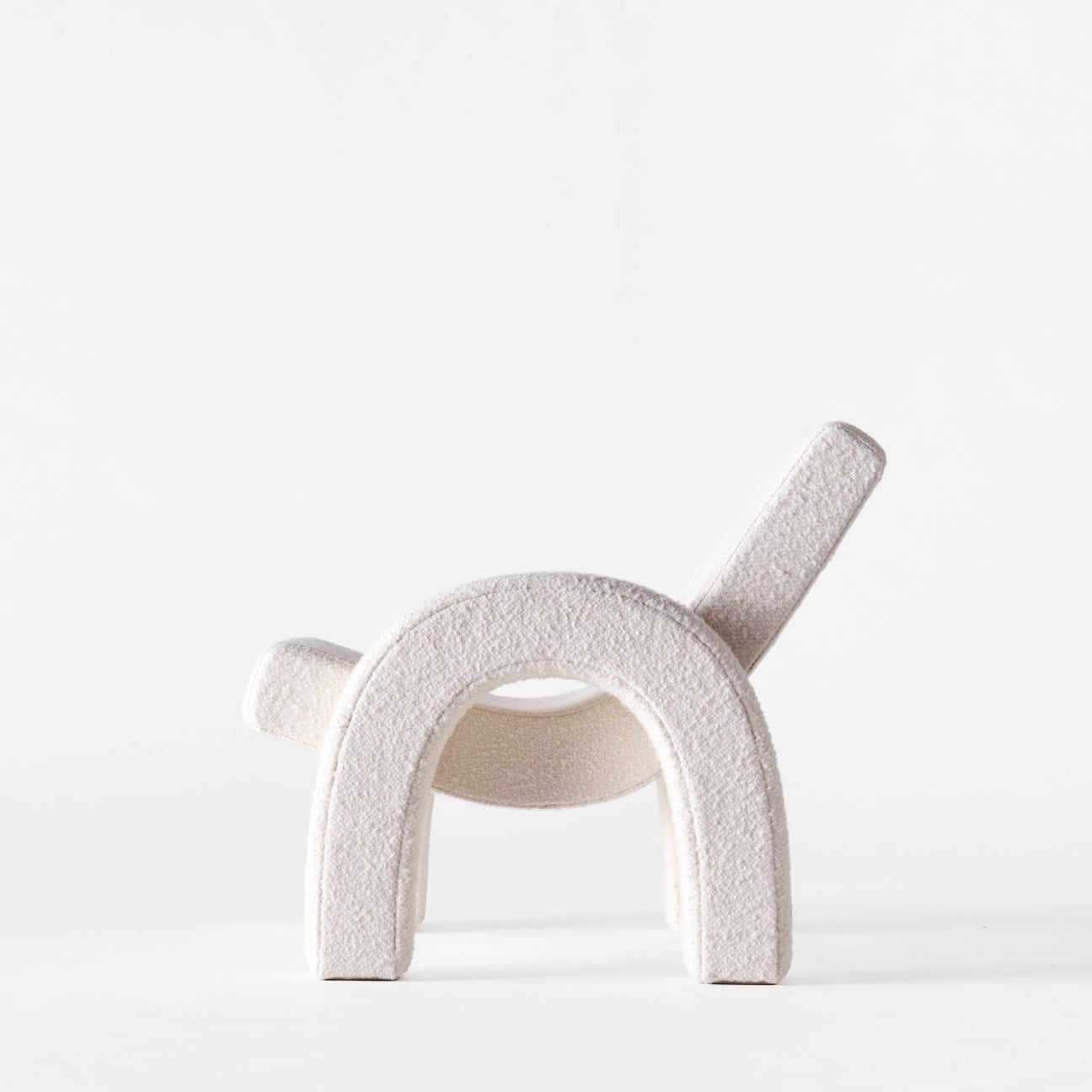 White abstract sculpture on a white background