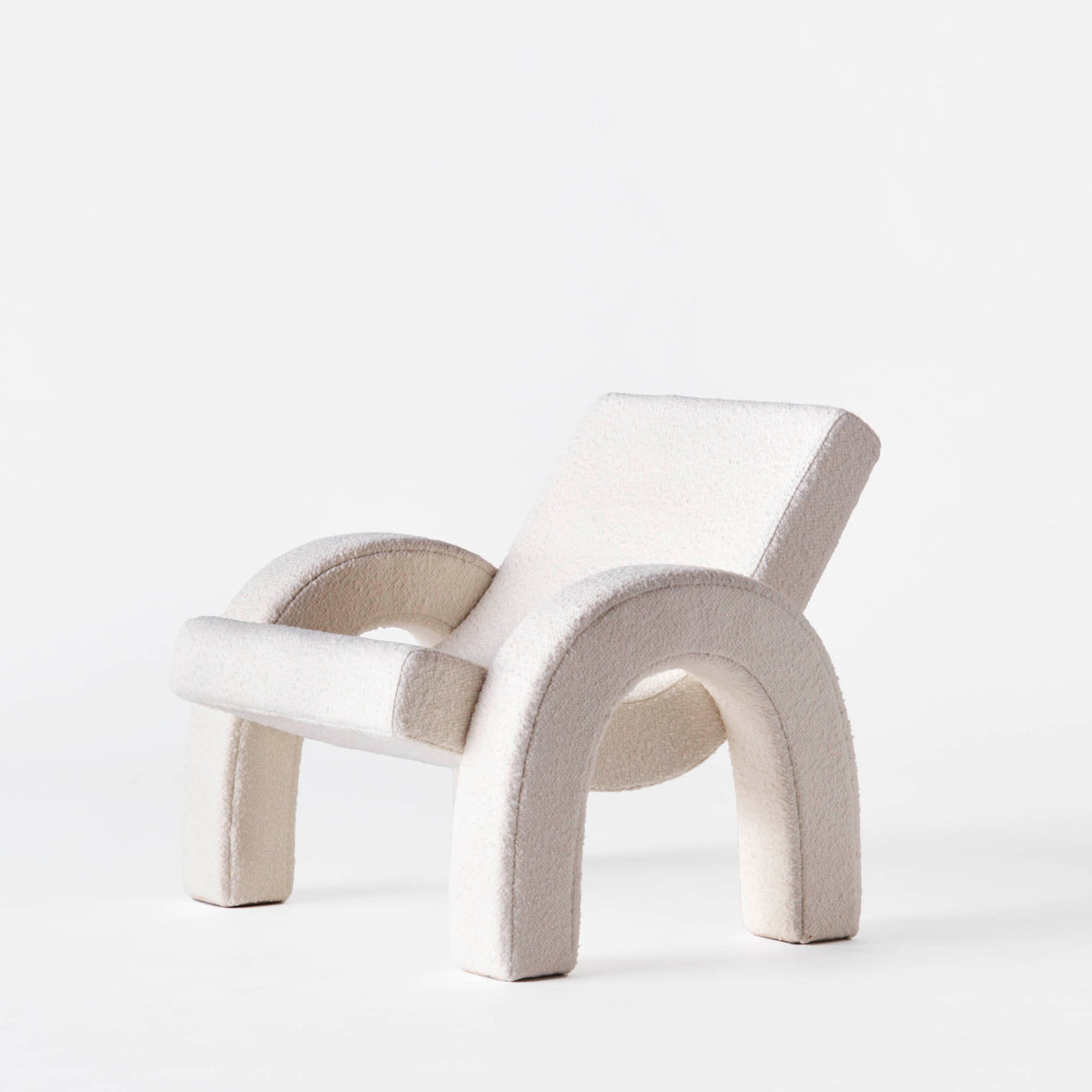 Modern chair with curved design on a white background