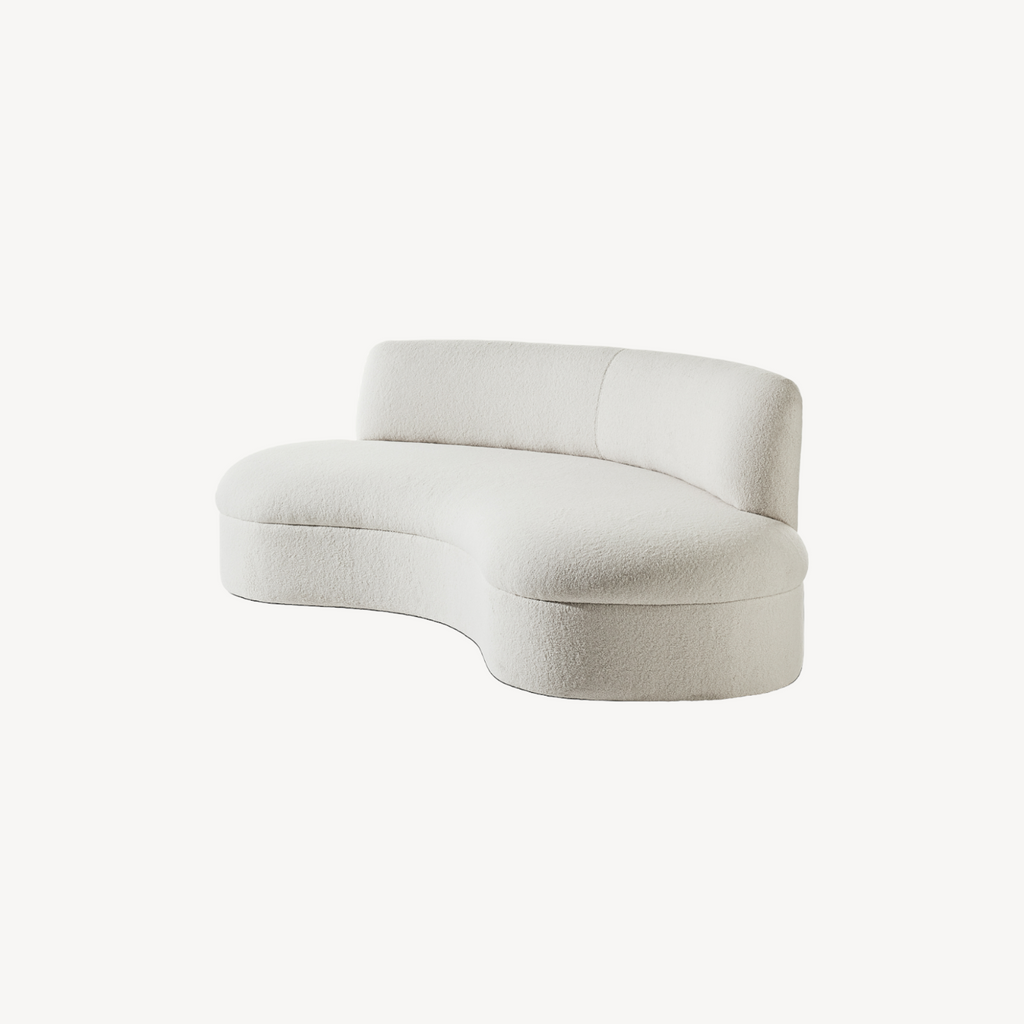 Modern white sofa on a white background