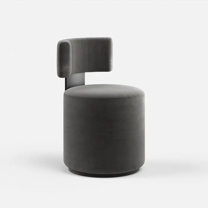 Gray chair with a modern design on a white background
