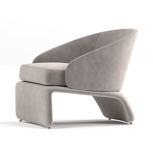 Modern gray armchair on a white background