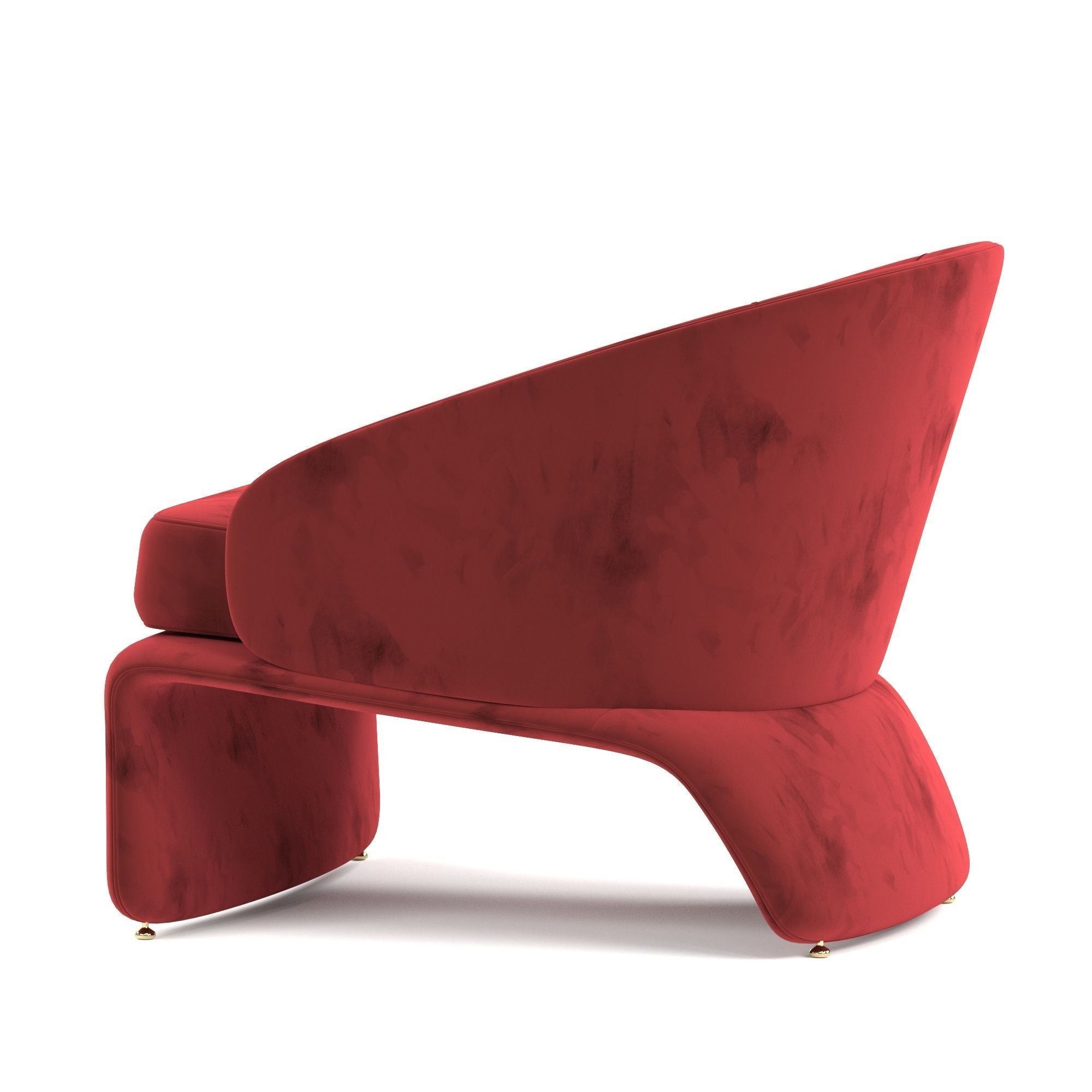 Red modern chair on a white background